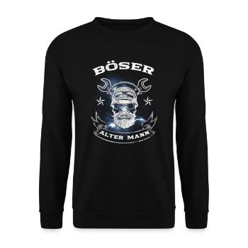 Böser alter Mann - Unisex Pullover - Schwarz - Vorne - Alina (178cm) & Michal (187cm)