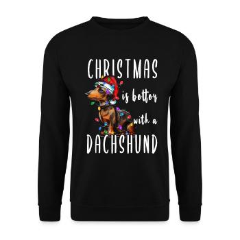 Christmas Dog - Unisex Sweatshirt - black - Front - Alina (178cm) & Michal (187cm)