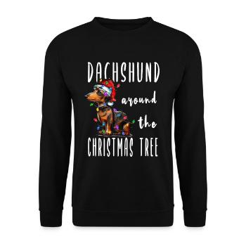 Christmas Dog - Unisex Sweatshirt - black - Front - Alina (178cm) & Michal (187cm)