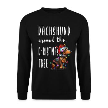 Christmas Dog - Unisex Sweatshirt - black - Front - Alina (178cm) & Michal (187cm)