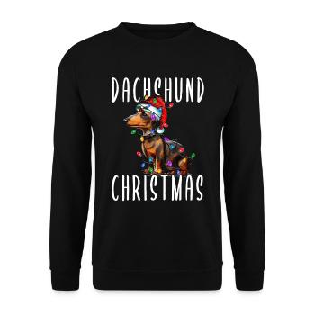 Teckel Noël - Sweat-shirt Unisexe - noir - Devant - Alina (178cm) & Michal (187cm)