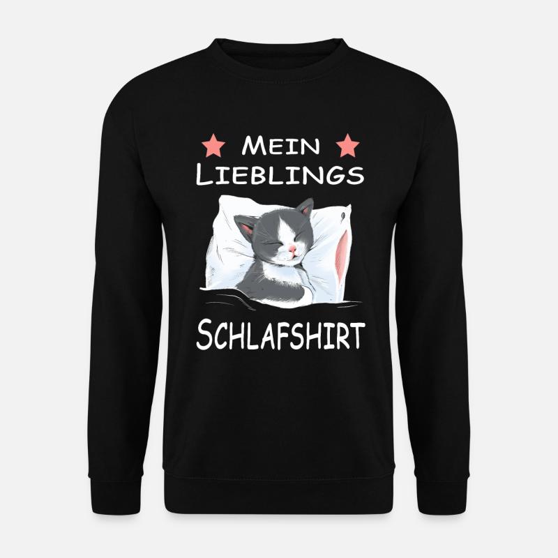 Katze Schlafshirt Geschenk - Unisex Pullover - Schwarz