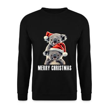 Joyeux Noël Koala - Sweat-shirt Unisexe - noir - Devant - Alina (178cm) & Michal (187cm)