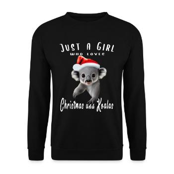 Juste une fille qui aime Noël et les koalas - Sweat-shirt Unisexe - noir - Devant - Alina (178cm) & Michal (187cm)