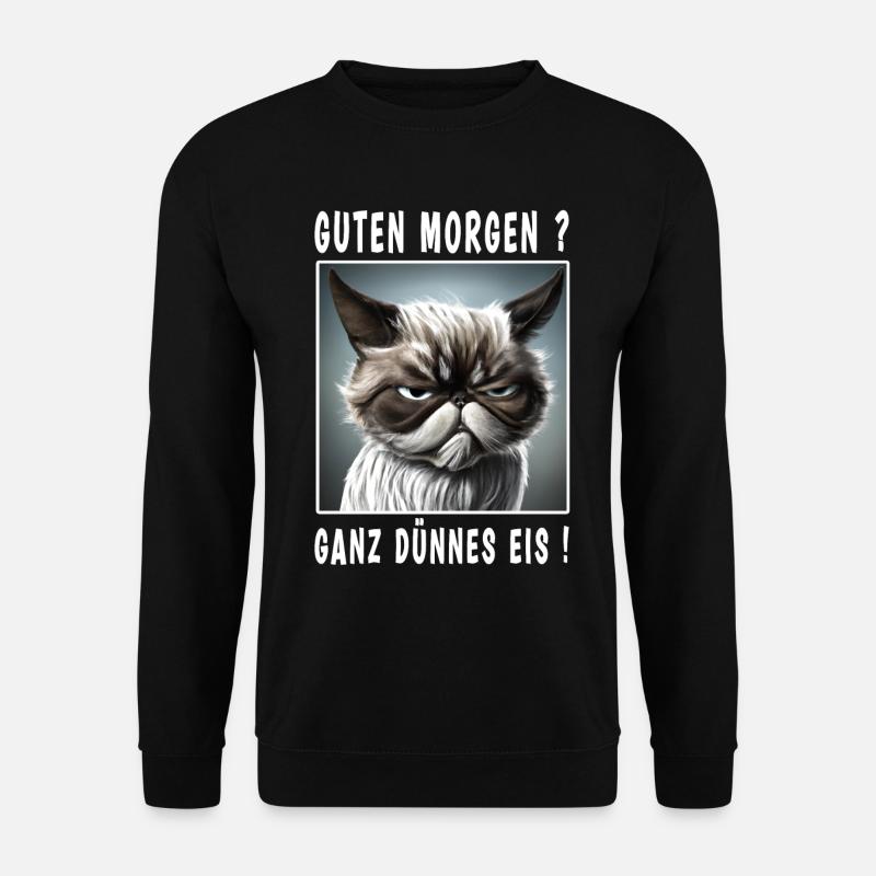 Guten Morgen ganz dünnes Eis - Unisex Pullover - Schwarz