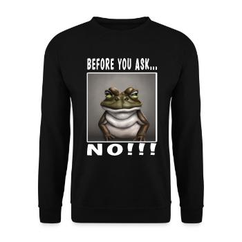 Before you ask no - Unisex Pullover - Schwarz - Vorne - Alina (178cm) & Michal (187cm)