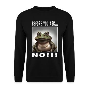Before you ask no - Unisex Pullover - Schwarz - Vorne - Alina (178cm) & Michal (187cm)