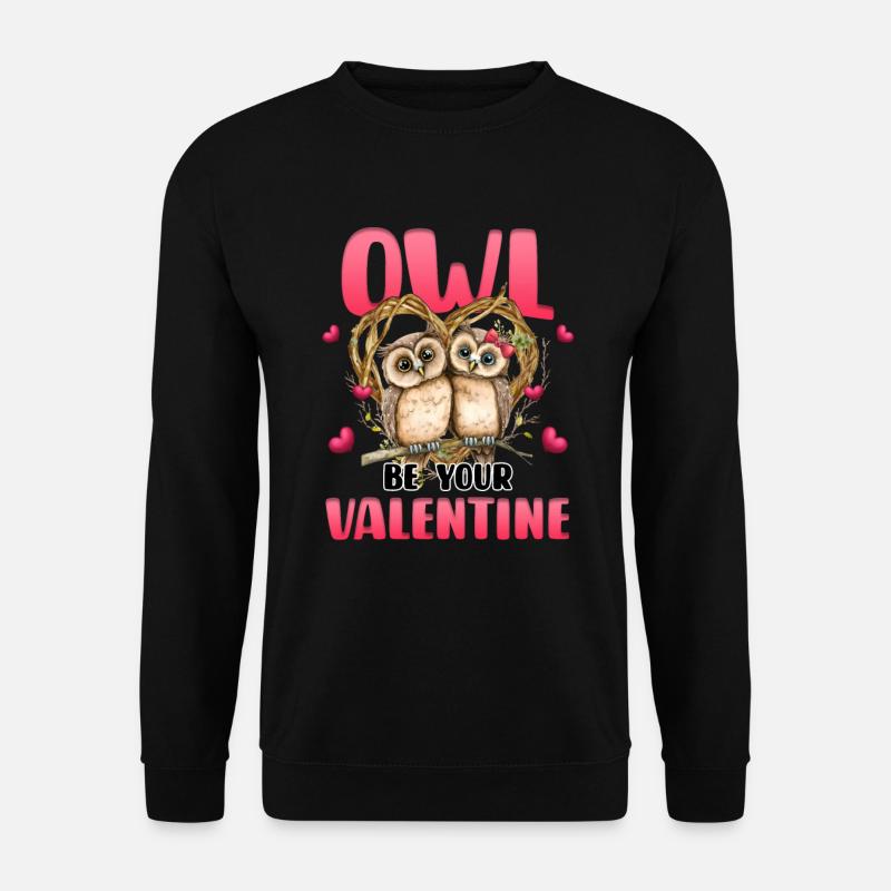 Owl Valentine's Day Gift - Unisex Sweatshirt - black
