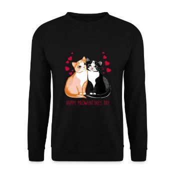 Chat Cadeau de Saint-Valentin - Sweat-shirt Unisexe - noir - Devant - Alina (178cm) & Michal (187cm)