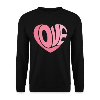 Rosa Liebesherz - Unisex Pullover - Schwarz - Vorne - Alina (178cm) & Michal (187cm)