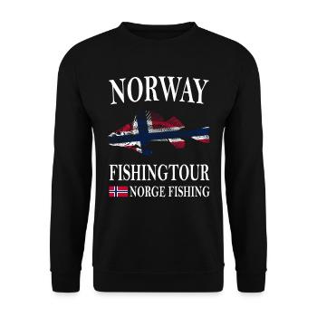 Norway fishing Norway Flag - Unisex Sweatshirt - black - Front - Alina (178cm) & Michal (187cm)