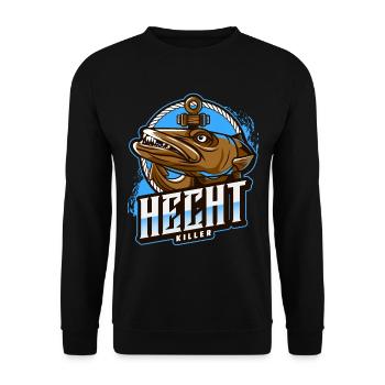 Fishing Angler Fishing Rod - Unisex Sweatshirt - black - Front - Alina (178cm) & Michal (187cm)