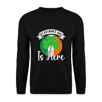 St Paddy's St Patricksday St Patrick Day - Unisex Sweatshirt - black - Front - Alina (178cm) & Michal (187cm)