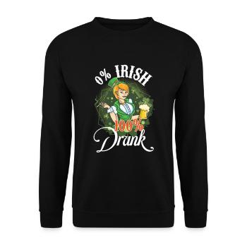 St Paddy's St Patricksday St Patrick Day - Unisex Sweatshirt - black - Front - Alina (178cm) & Michal (187cm)