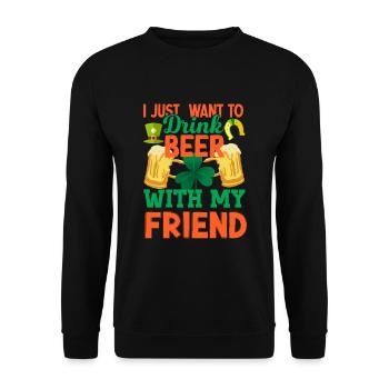 St Paddy’s St Patricksday St Patrick Day - Sweat-shirt Unisexe - noir - Devant - Alina (178cm) & Michal (187cm)