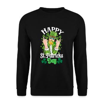 St Paddy's St Patricksday St Patrick Day - Unisex Sweatshirt - black - Front - Alina (178cm) & Michal (187cm)