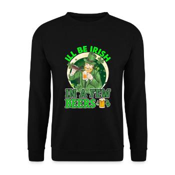 St Paddy's St Patricksday St Patrick Day - Unisex Sweatshirt - black - Front - Alina (178cm) & Michal (187cm)