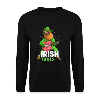St Paddy’s St Patricksday St Patrick Day - Sweat-shirt Unisexe - noir - Devant - Alina (178cm) & Michal (187cm)