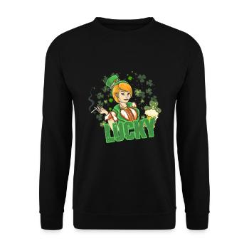 St Paddy’s St Patricksday St Patrick Day - Sweat-shirt Unisexe - noir - Devant - Alina (178cm) & Michal (187cm)