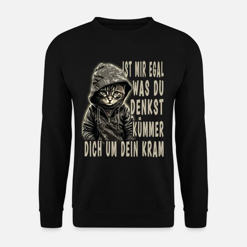 ist mir egal Katze - Unisex Pullover - Schwarz