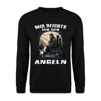 Mir reichts ich geh Angeln - Unisex Pullover - Schwarz - Vorne - Alina (178cm) & Michal (187cm)