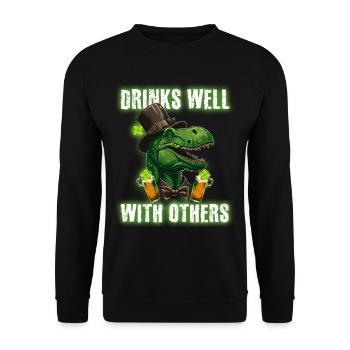St Paddys St Patricksday St Patrick Day - Unisex Pullover - Schwarz - Vorne - Alina (178cm) & Michal (187cm)
