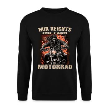 Je suis assez je vais faire de la moto - Sweat-shirt Unisexe - noir - Devant - Alina (178cm) & Michal (187cm)