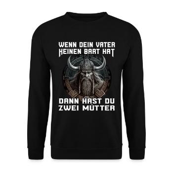 Wikinger Nordmänner Spruch Geschenk - Unisex Pullover - Schwarz - Vorne - Alina (178cm) & Michal (187cm)