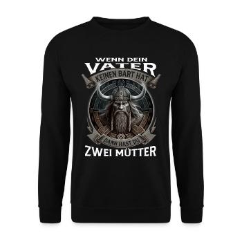 Wikinger Nordmänner Spruch Geschenk - Unisex Pullover - Schwarz - Vorne - Alina (178cm) & Michal (187cm)