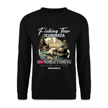 Norway fishing Norway Flag - Unisex Sweatshirt - black - Front - Alina (178cm) & Michal (187cm)