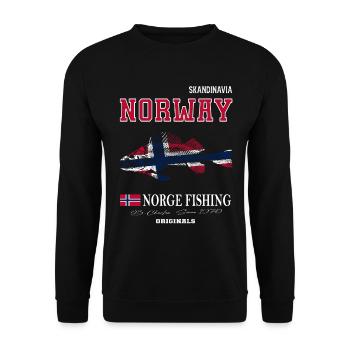Norway fishing Norway Flag - Unisex Sweatshirt - black - Front - Alina (178cm) & Michal (187cm)