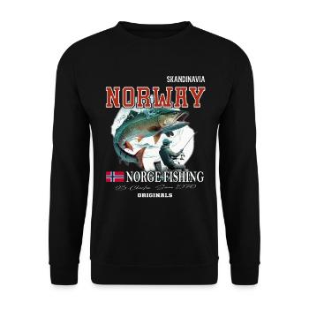 Norway fishing Norway Flag - Unisex Sweatshirt - black - Front - Alina (178cm) & Michal (187cm)