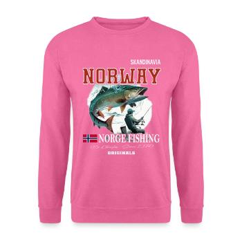 Norvège pêche Drapeau norvégien - Sweat-shirt Unisexe - rose - Devant
