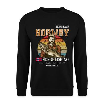 Norway fishing Norway Flag - Unisex Sweatshirt - black - Front - Alina (178cm) & Michal (187cm)