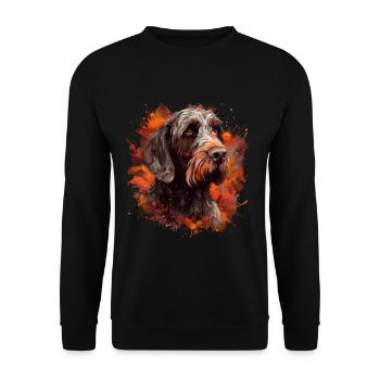 German-wirehaired hair - Unisex Sweatshirt - black - Front - Alina (178cm) & Michal (187cm)