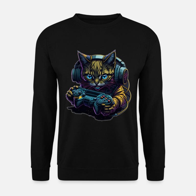 Gaming Katze - Unisex Pullover - Schwarz