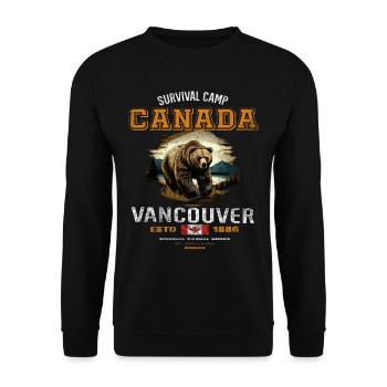 Survival Canada Gift - Unisex Sweatshirt - black - Front - Alina (178cm) & Michal (187cm)