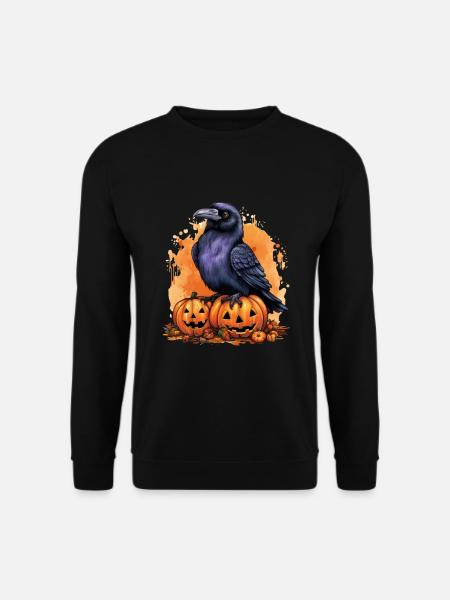 Halloween Pumpkin Raven - Unisex Sweatshirt - black