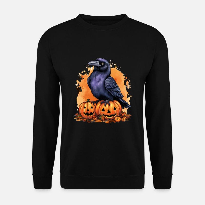 Halloween Kürbis Rabe - Unisex Pullover - Schwarz