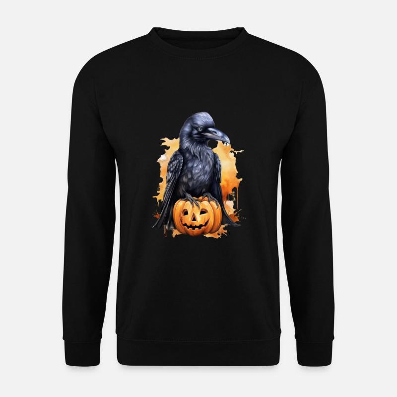 Halloween Pumpkin Raven - Unisex Sweatshirt - black