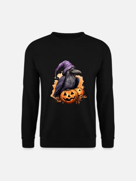 Halloween Pumpkin Raven - Unisex Sweatshirt - black