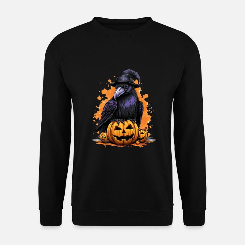 Halloween Pumpkin Raven - Unisex Sweatshirt - black