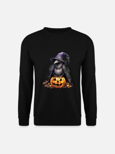 Halloween Kürbis Rabe - Unisex Pullover - Schwarz