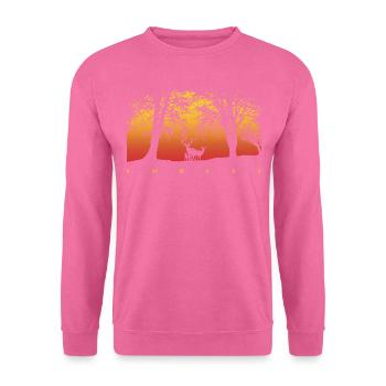 Waldsonnenuntergang Sonnenaufgangsgrafik - Unisex Pullover - Pink - Vorne