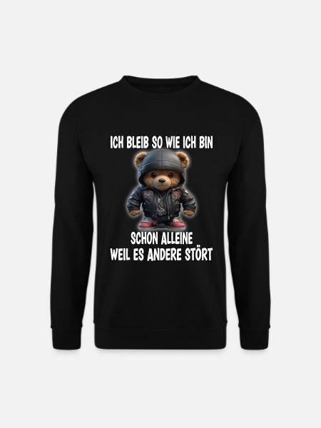 Cooler Bär mit Spruch Sarkastisch Geschenk - Unisex Pullover - Schwarz