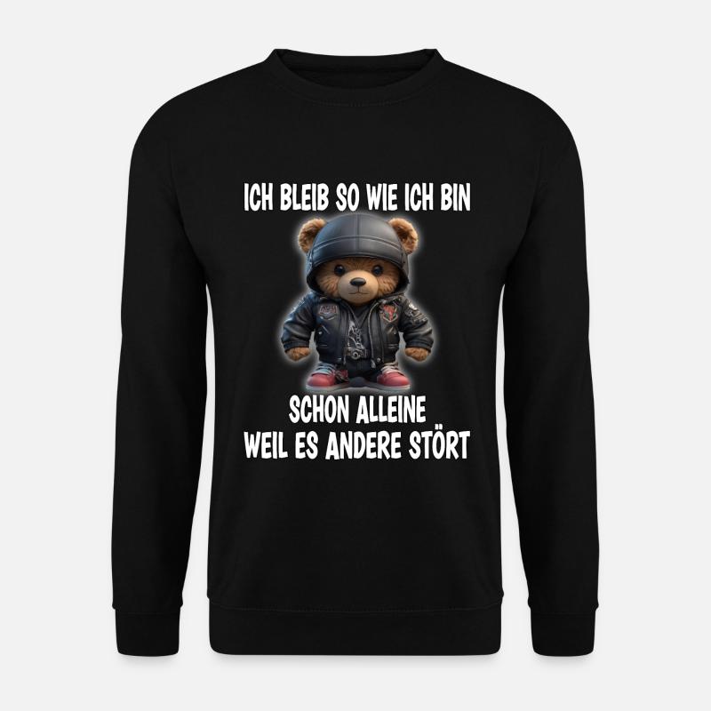Cooler Bär mit Spruch Sarkastisch Geschenk - Unisex Pullover - Schwarz