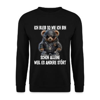Irony Bear Sarcasm Gift - Unisex Sweatshirt - black - Front - Alina (178cm) & Michal (187cm)
