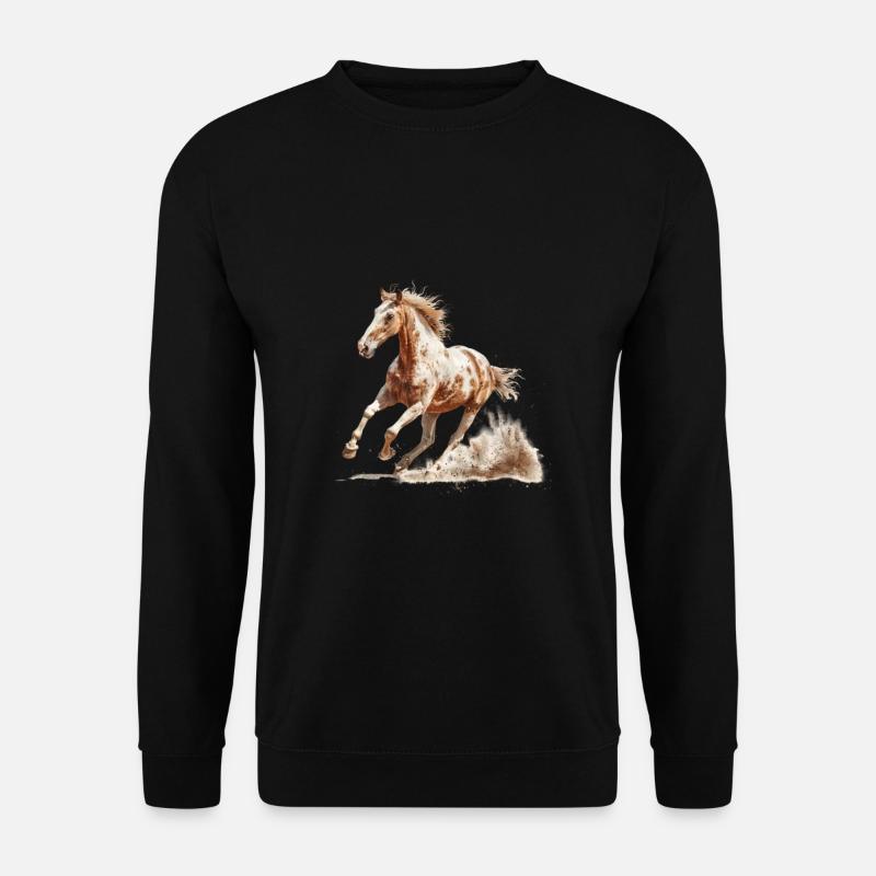 Dynamischer Galopp Brauner Pferd - Unisex Pullover - Schwarz