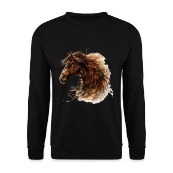 Majestic horse galloping - Unisex Sweatshirt - black - Front - Alina (178cm) & Michal (187cm)