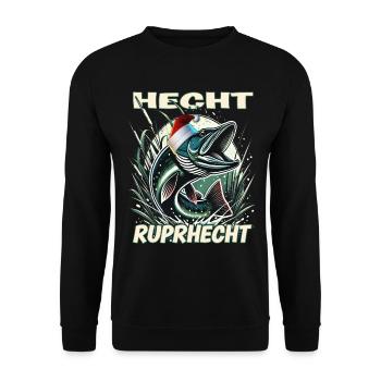 Brochet Brochet Poisson de Noël - Sweat-shirt Unisexe - noir - Devant - Alina (178cm) & Michal (187cm)